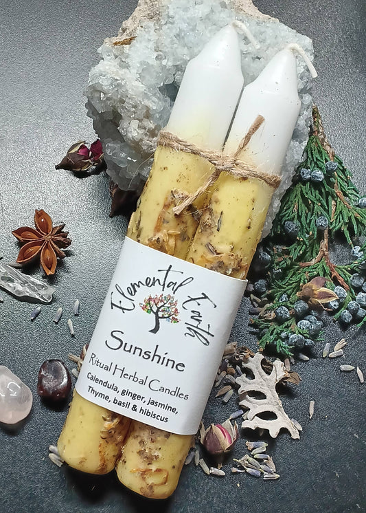 Sunshine Herbal Intention 6 inch Candles
