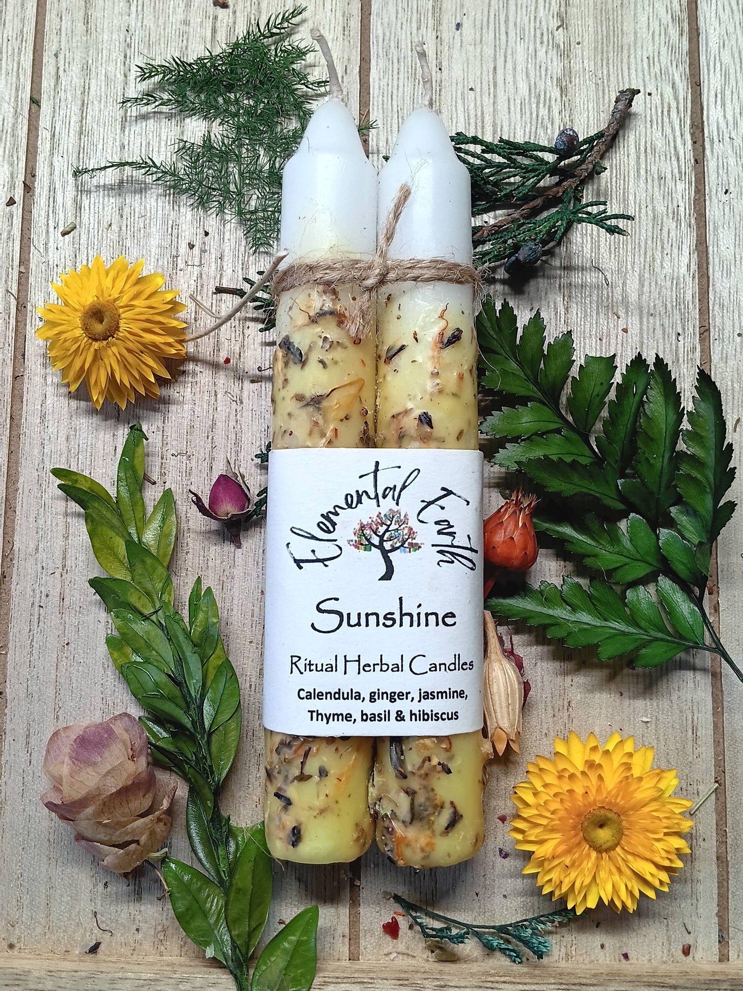 Sunshine Herbal Intention 6 inch Candles