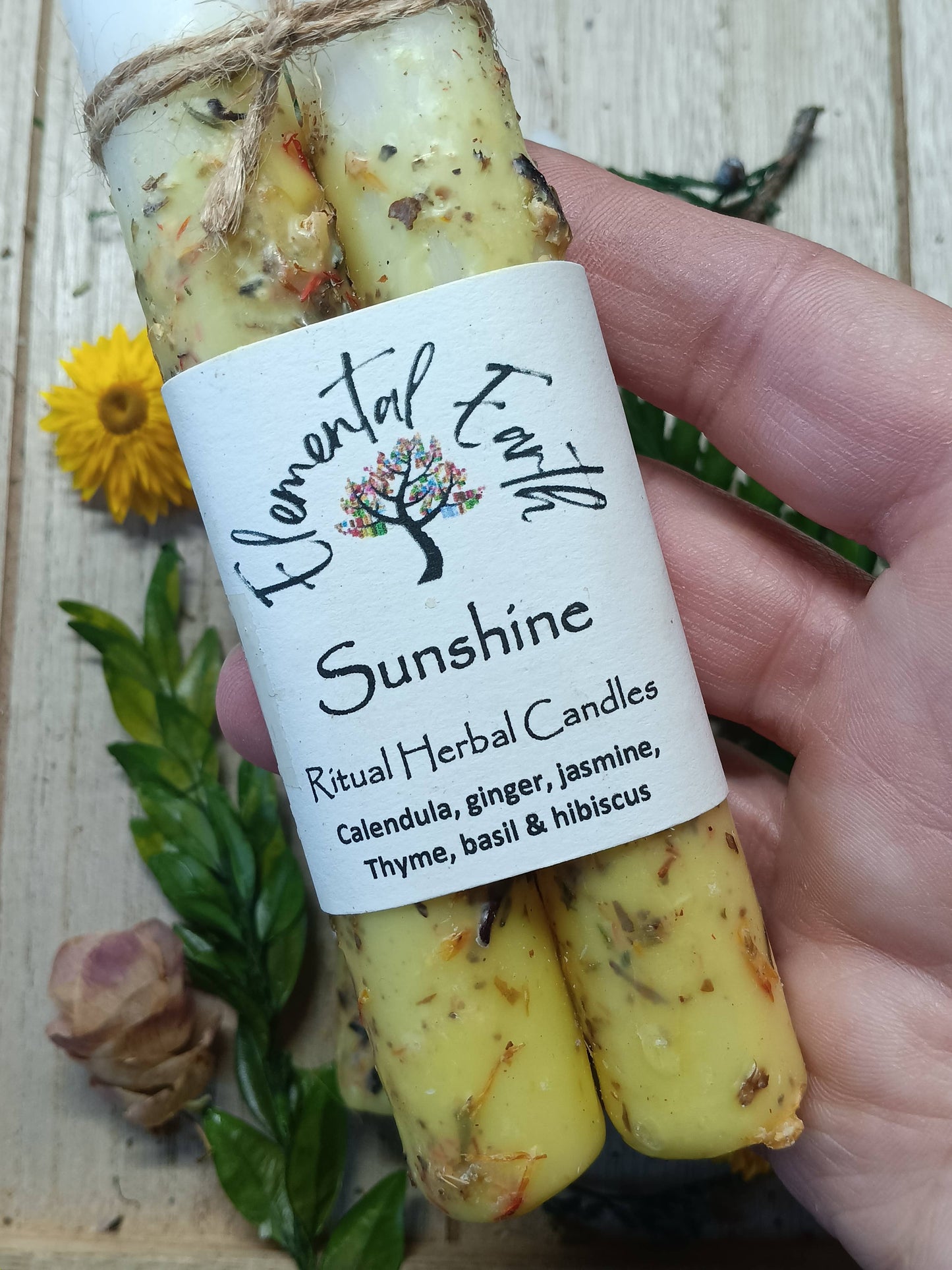 Sunshine Herbal Intention 6 inch Candles